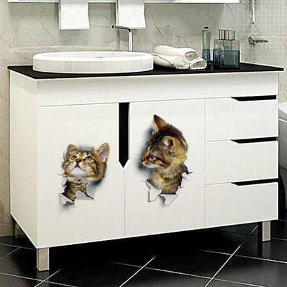 3D Cat Head Wall Stickers - Vinyl Decals for Home & Car Decor-Wall Decals-1-Colydia