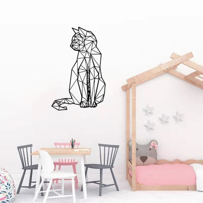 Geometric Origami Cat Wall Sticker Vinyl Art - Chic Feline Decor-Wall Decal-3-Colydia