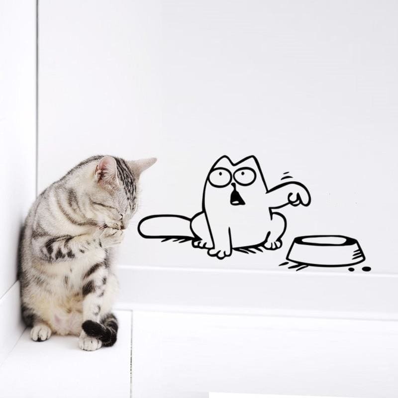 Cartoon Cat Sticker for Wall Decor – Easy Application, Durable-Wall Sticker-1-Colydia