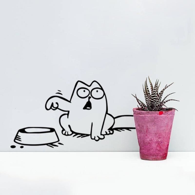 Cartoon Cat Sticker for Wall Decor – Easy Application, Durable-Wall Sticker-2-Colydia