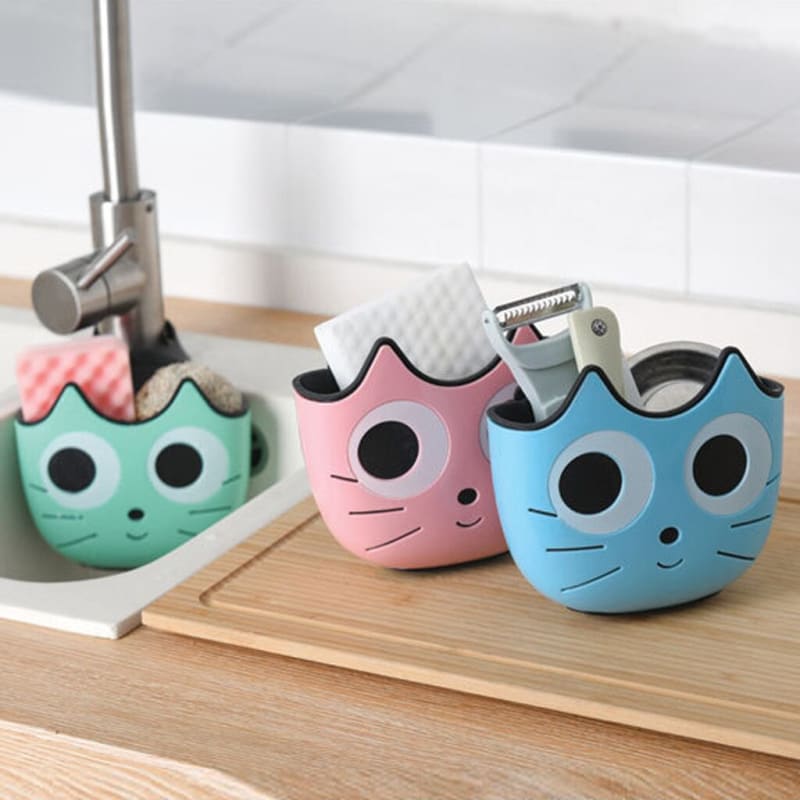 Adorable Cat-Shaped Sink Organizer | Space-Saving Kitchen Accessory-Sink Organizer-8-Colydia