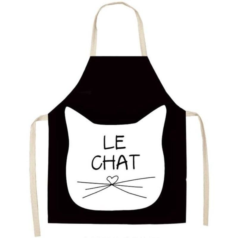 Cute Cat Design Apron for Women & Kids - Cotton Linen Cookwear-Apron-The Cat-Adult (68x55cm)-9-Colydia