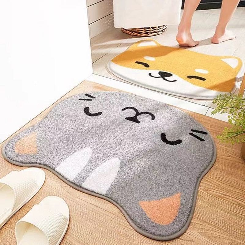 Kawaii Cat Head Bath Mat - Soft, Absorbent, Non-Slip Floor Décor-Bath Mat-5-Colydia