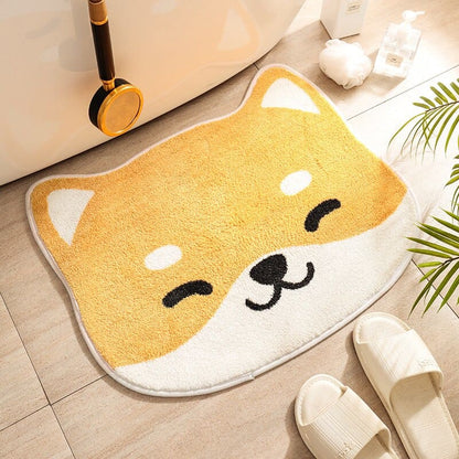 Kawaii Cat Head Bath Mat - Soft, Absorbent, Non-Slip Floor Décor-Bath Mat-Ginger Cat-9-Colydia