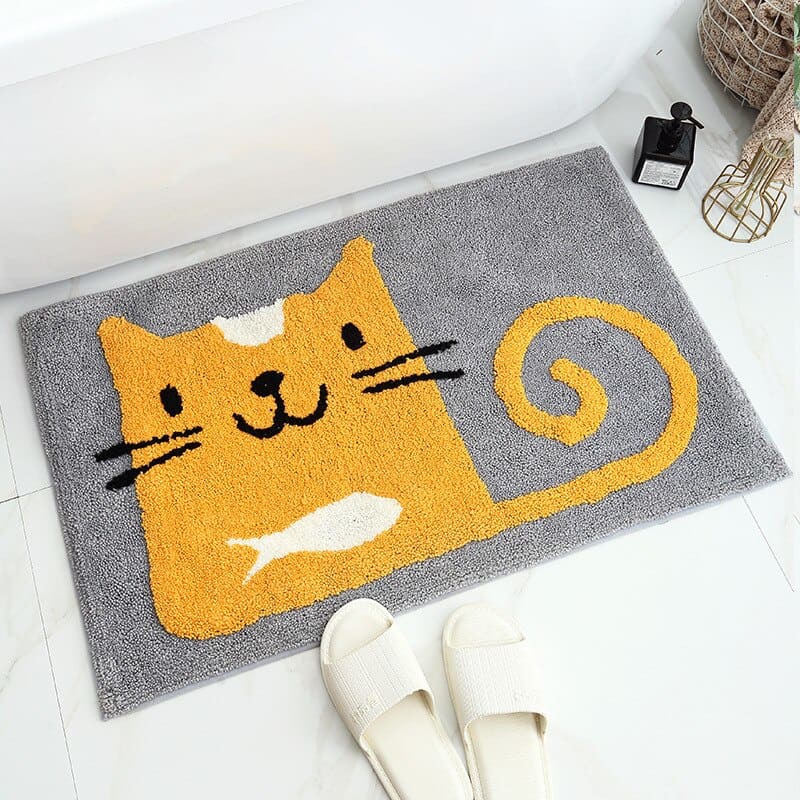 Cartoon Cat Bath Mat - Ultra-Absorbent, Non-Slip, Soft Comfort-Bathroom Mat-3-Colydia