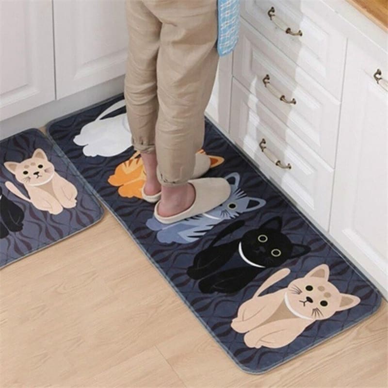 Adorable Cat Non-Slip Kitchen Mat – Perfect for Children's Spaces-Kitchen Mat-2-Colydia