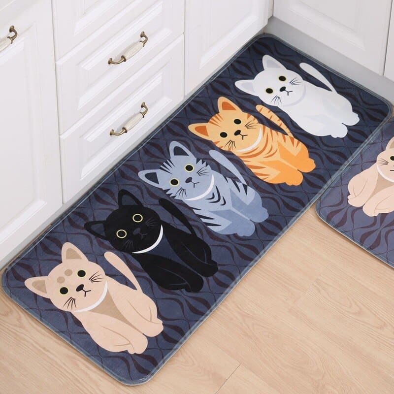 Cute Kitten Non-Slip Kitchen Mat - Cozy Cat Decor & Safety-Kitchen Mat-1-Colydia