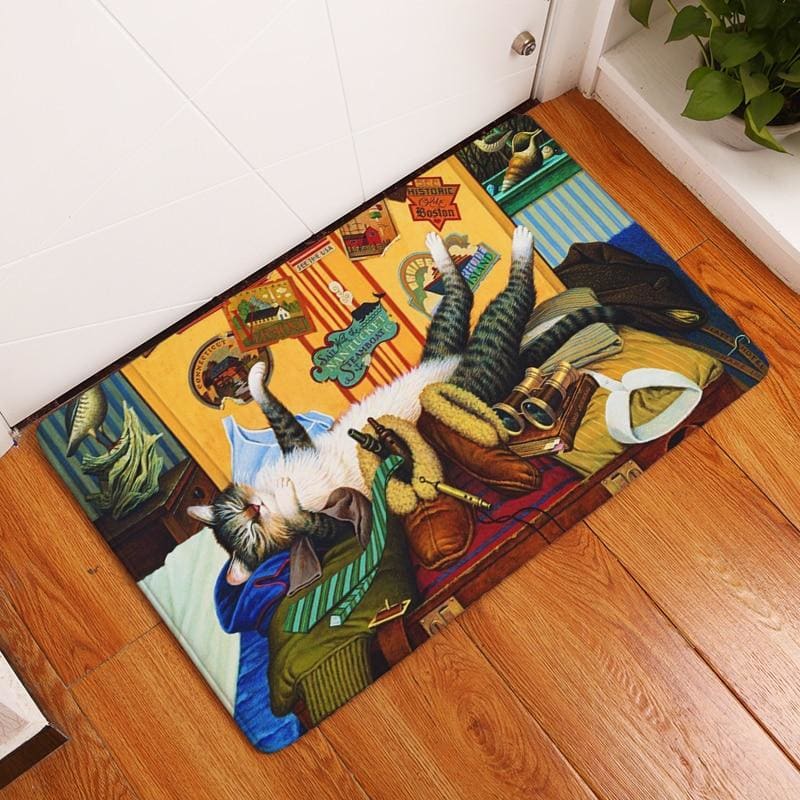 Non-Slip Cat Floor Mat for Entrances with Absorbent Sponge Lining-Cat Floor Mat-Traveler-50cmx80cm-3-Colydia