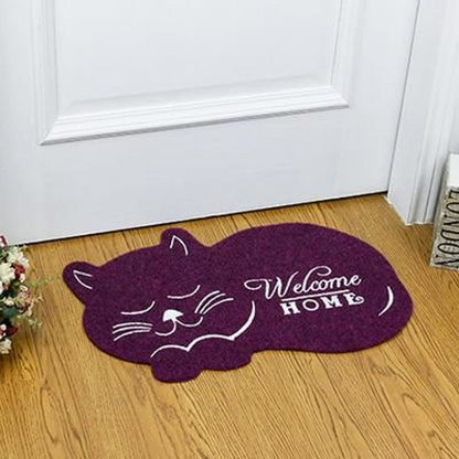 Non-Slip Cat Silhouette Floor Mat, Water-Resistant 40x60cm Rug-Floor Mat-Purple-40x60cm-4-Colydia