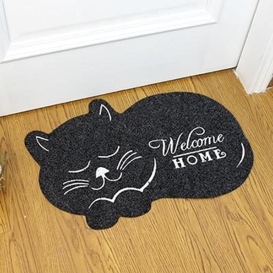 Non-Slip Cat Silhouette Floor Mat, Water-Resistant 40x60cm Rug-Floor Mat-Black-40x60cm-1-Colydia