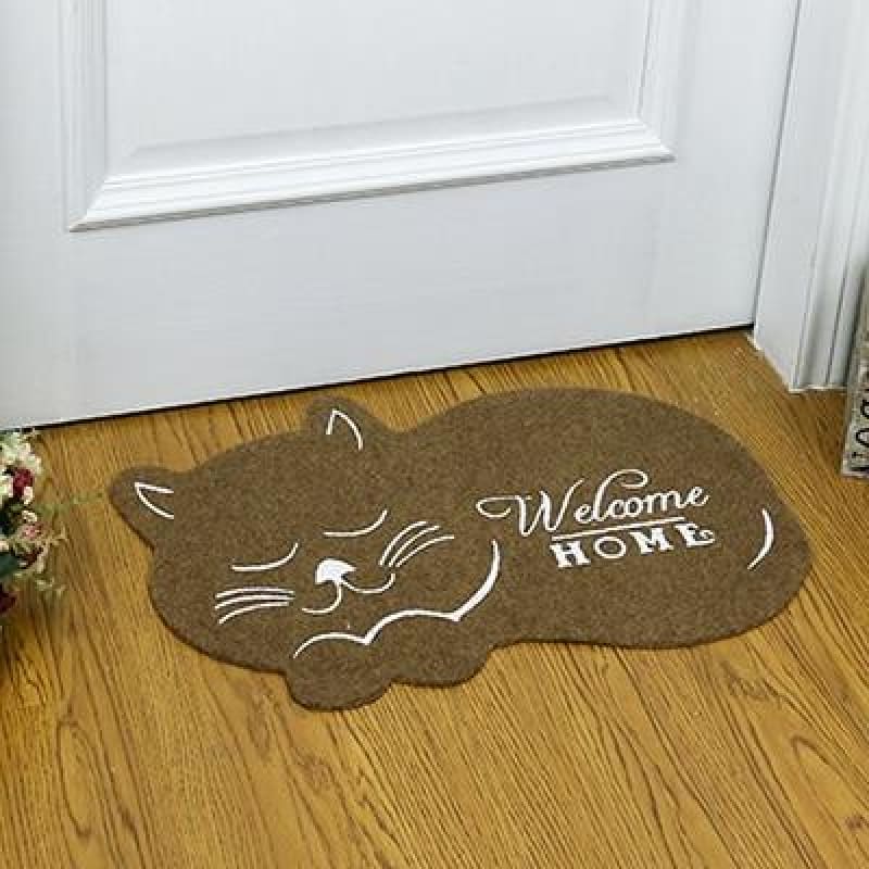 Non-Slip Cat Silhouette Floor Mat, Water-Resistant 40x60cm Rug-Floor Mat-Brown-40x60cm-5-Colydia