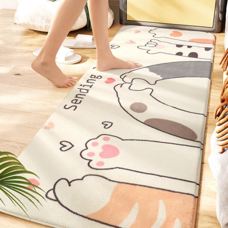 Ultra-Soft Feline Print Bedroom Mat - Non-Slip & Anti-Bacterial-Bedroom Mat-2-Colydia