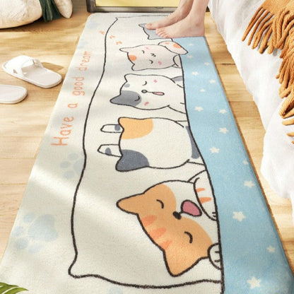 Ultra-Soft Feline Print Bedroom Mat - Non-Slip & Anti-Bacterial-Bedroom Mat-3-Colydia