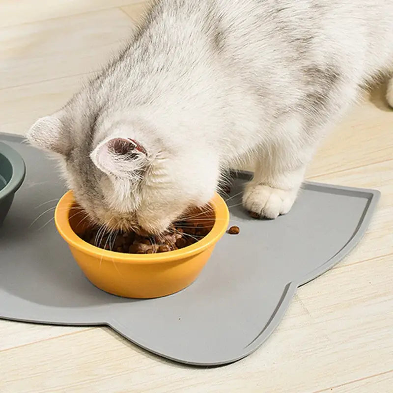 Non-Slip Waterproof Cat Bowl Mat with Raised Edge & Easy Clean-Pet Bowl Mat-4-Colydia