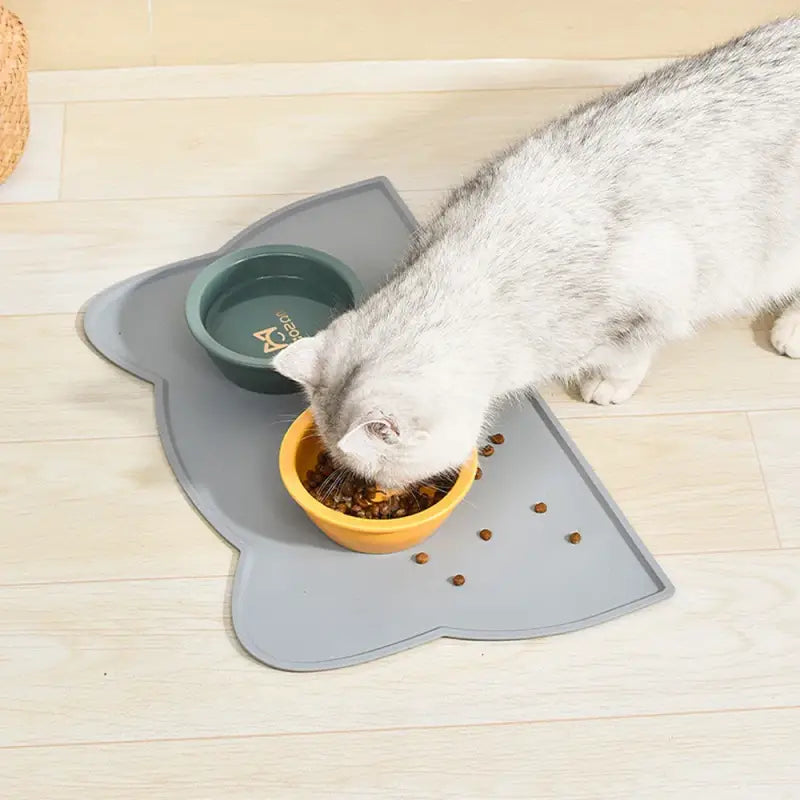 Non-Slip Waterproof Cat Bowl Mat with Raised Edge & Easy Clean-Pet Bowl Mat-2-Colydia