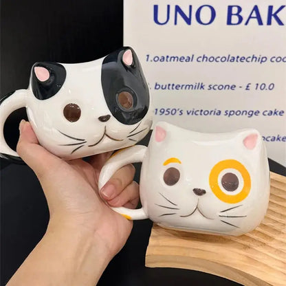 Cat-Shaped Ceramic Coffee Mug 430ml – Feline Design & Colors-Ceramic Cat Coffee Mug-3-Colydia