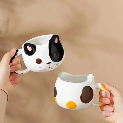 Cat-Shaped Ceramic Coffee Mug 430ml – Feline Design & Colors-Ceramic Cat Coffee Mug-2-Colydia