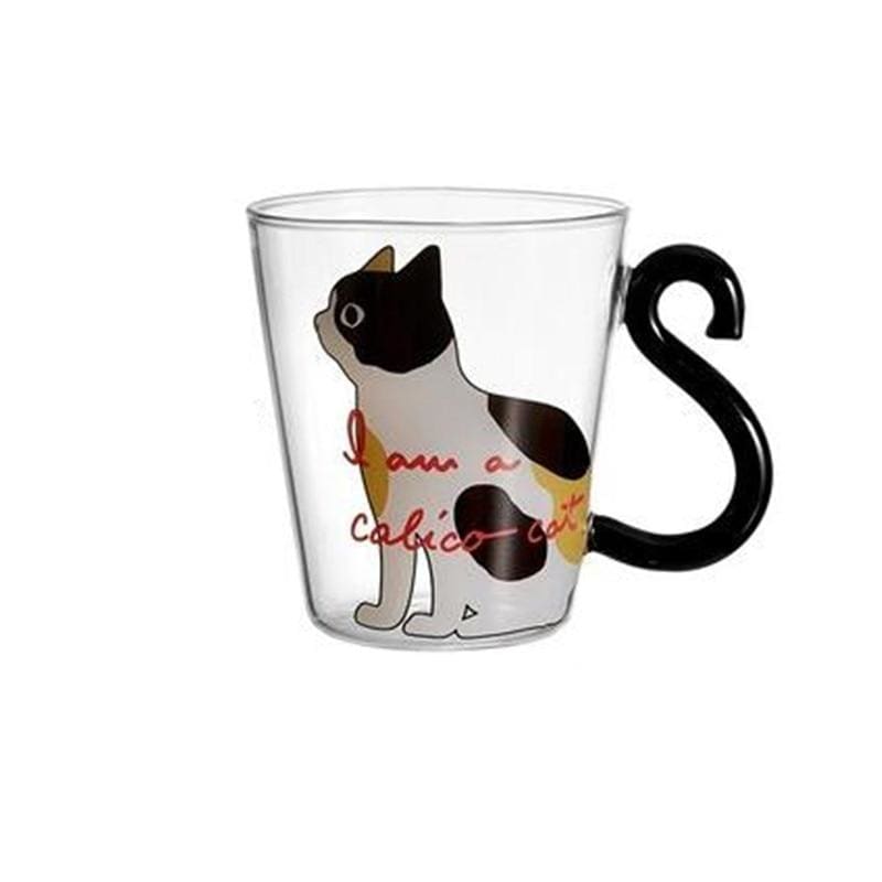 Cute Cat-Shaped Glass Coffee Mug 250ml | Funny Gift for Cat Lovers-Cat-Shaped Glass Mug-White Cat-6-Colydia