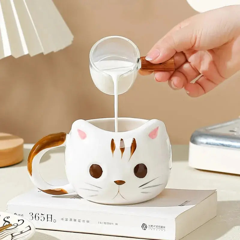 Cat-Shaped Ceramic Coffee Mug 430ml – Feline Design & Colors-Ceramic Cat Coffee Mug-4-Colydia