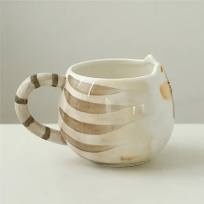 Hand-Painted Cat Mug with Ears, 380mL Ceramic for Cute Tea Times-Cat Mug-380 mL-6-Colydia