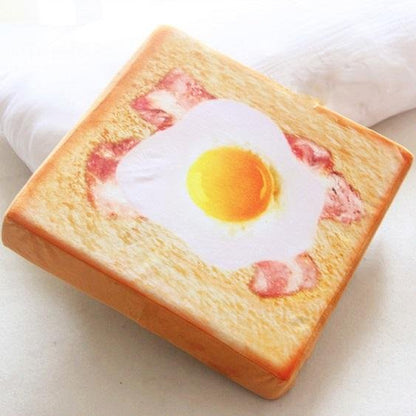 Cozy Toast-Shaped Pet Bed Mat - Comfy Cushion, Easy Clean Cover-Pet Bed-Bacon & Egg Toast-2-Colydia