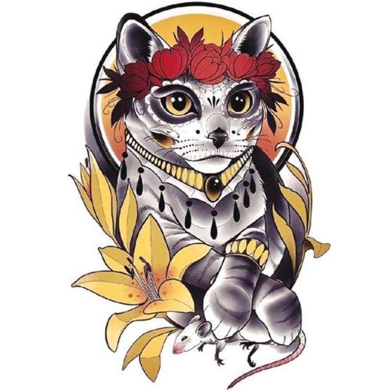 Waterproof Hunter Cat Tattoo | Temporary & Long-lasting Body Art-Temporary Tattoo-Hunter-1-Colydia