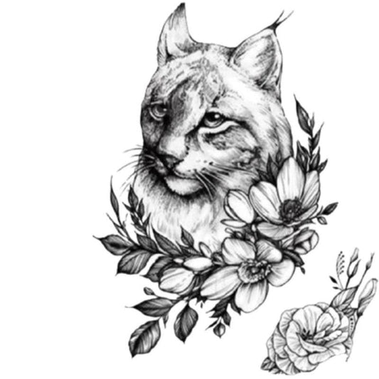 Wild Lynx Cat Temporary Tattoo - Non-Toxic and Easy to Apply-Temporary Tattoo-Lynx-1-Colydia