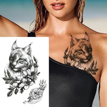 Wild Lynx Cat Temporary Tattoo - Non-Toxic and Easy to Apply-Temporary Tattoo-Lynx-2-Colydia