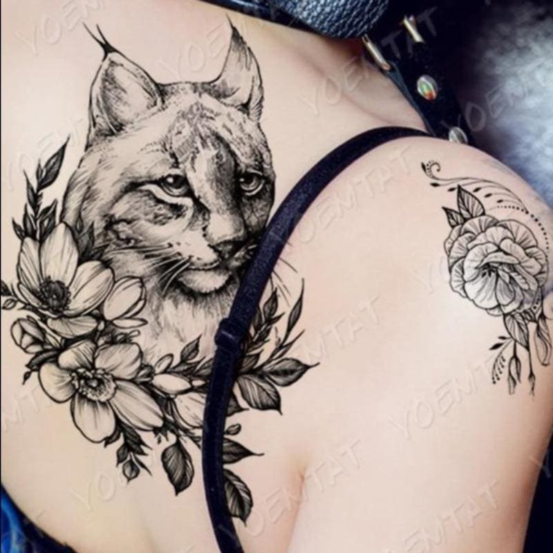 Wild Lynx Cat Temporary Tattoo - Non-Toxic and Easy to Apply-Temporary Tattoo-Lynx-3-Colydia