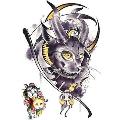 Samurai Cat Temporary Tattoo - Semi-Permanent, Easy to Apply & Remove-Temporary Tattoo-Samurai-1-Colydia