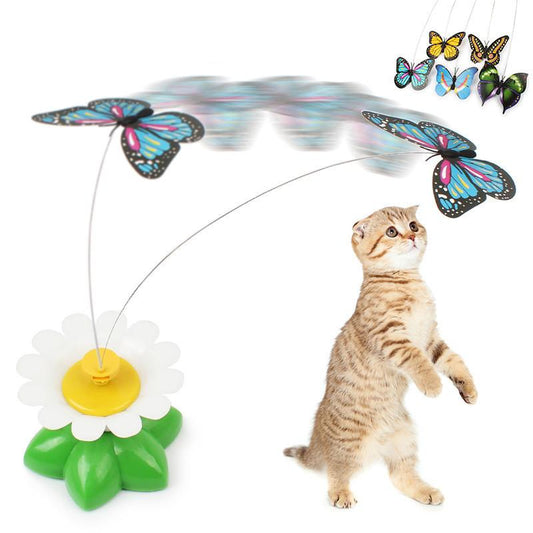 Interactive Rotating Cat Toy with Flying Bird or Butterfly Fun-Interactive Cat Toy-1-Colydia