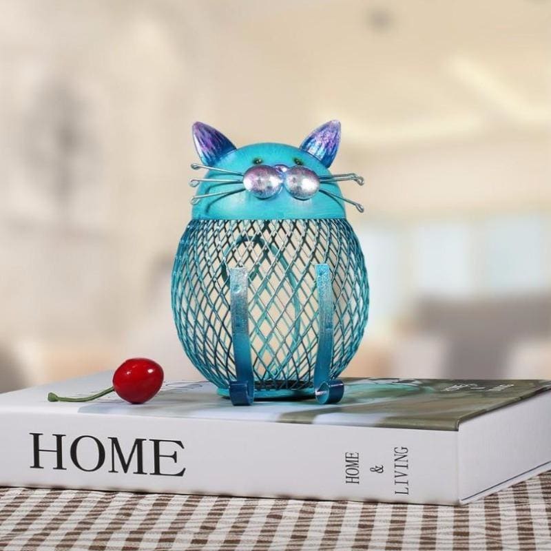 Cute Blue Cat Piggy Bank for Kids & Adults - Metal Savings Gift-Piggy Bank-Blue Cat-4-Colydia