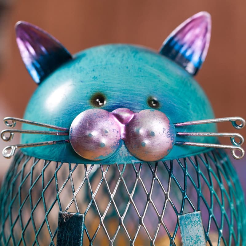 Cute Blue Cat Piggy Bank for Kids & Adults - Metal Savings Gift-Piggy Bank-Blue Cat-3-Colydia