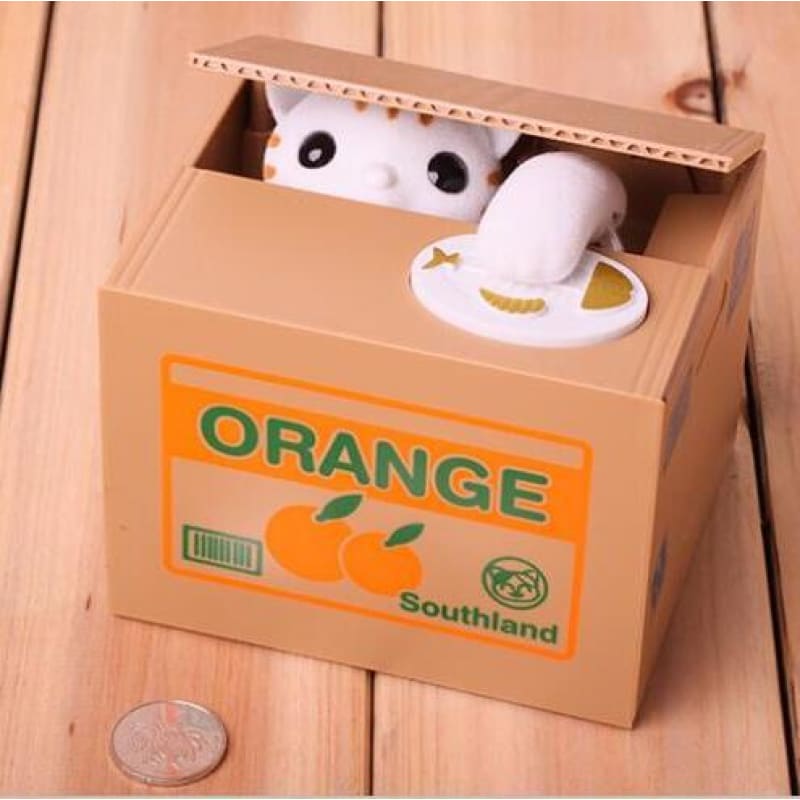 Interactive Cat Piggy Bank for Kids - Fun Coin Collecting Gift-Interactive Piggy Bank-White Cat-2-Colydia