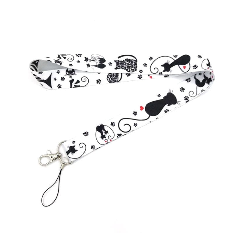 Cute Cat Pattern Lanyard - Keep Your Keys & Phone Secure-Lanyard-Black Cats-6-Colydia