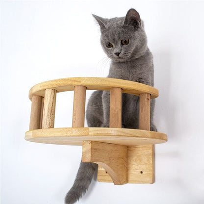 Wooden Wall Cat Perch - Stylish & Durable Pine Tower for Cats-Cat Wall Perch-2-Colydia