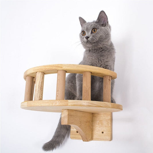 Wooden Wall Cat Perch - Stylish & Durable Pine Tower for Cats-Cat Wall Perch-1-Colydia