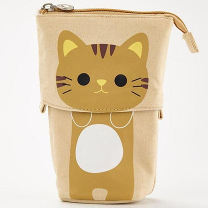 Expandable Cat Pencil Case - Cute, Eco-Friendly Fabric Holder-Pencil Case-Brown-8-Colydia