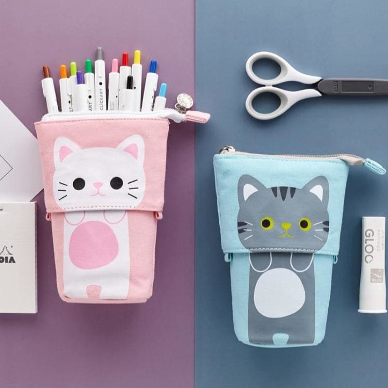 Expandable Cat Pencil Case - Cute, Eco-Friendly Fabric Holder-Pencil Case-2-Colydia