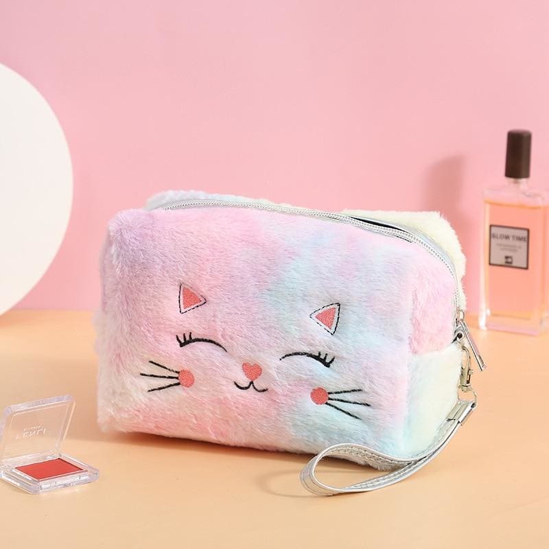 Adorable Kawaii Cat Pencil Case - Blue & Pink, Eco-Friendly Design-Pencil Case-Pink (17x11x8cm)-3-Colydia