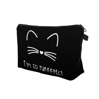 Chic Black Cat Pouch - Fabric Makeup & Pen Case for Cat Lovers-Makeup and Pencil Case-(22x18x13.5cm)-3-Colydia