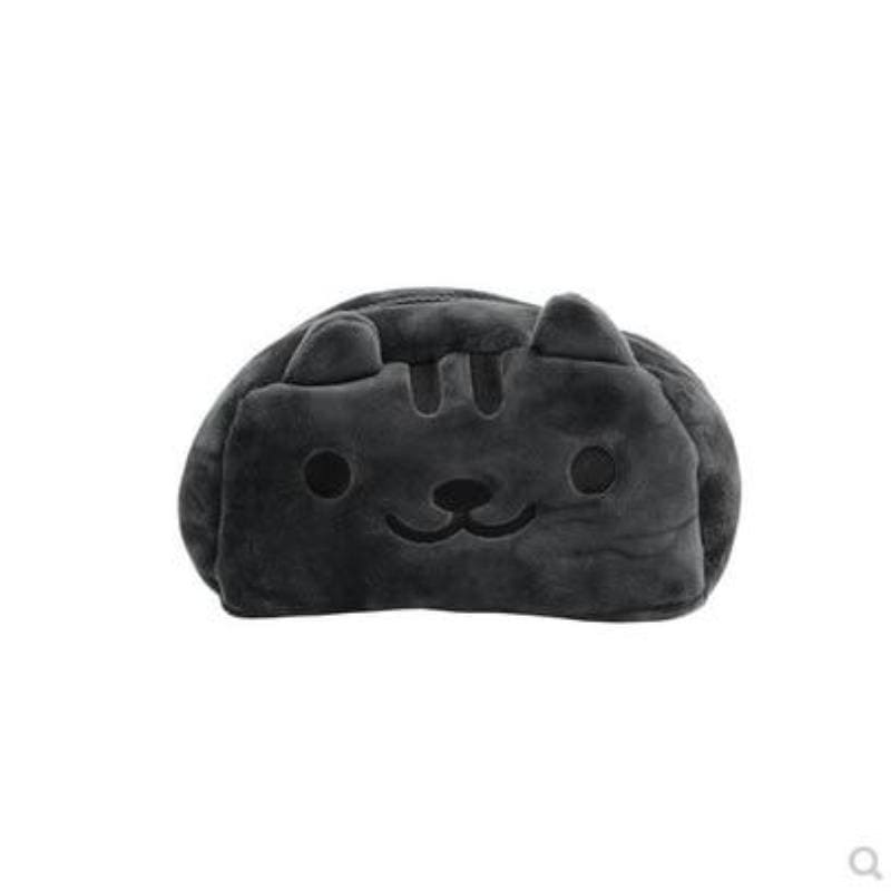 Adorable Eco-Friendly Plush Cat Pencil Case with Zipper, 19x11x8cm-Pencil Case-Dark Gray-10-Colydia