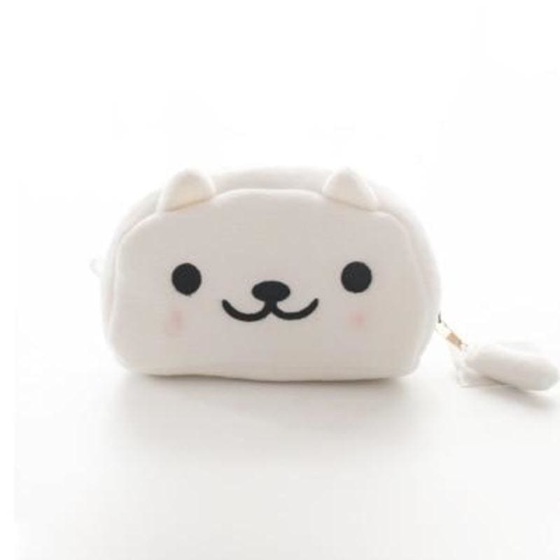 Adorable Eco-Friendly Plush Cat Pencil Case with Zipper, 19x11x8cm-Pencil Case-White-9-Colydia