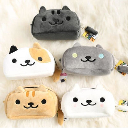 Adorable Eco-Friendly Plush Cat Pencil Case with Zipper, 19x11x8cm-Pencil Case-5-Colydia