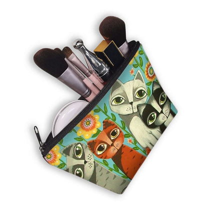 Durable Cat Pattern Cosmetic Bag with Zipper for Makeup Storage-Cosmetic Bag-6-Colydia