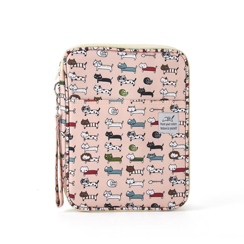 Cute Cat Patterned Pencil Case - Holds 96 Pens, Perfect for Artists-Pencil Case-Pink-28x22x3cm (96 slots)-6-Colydia