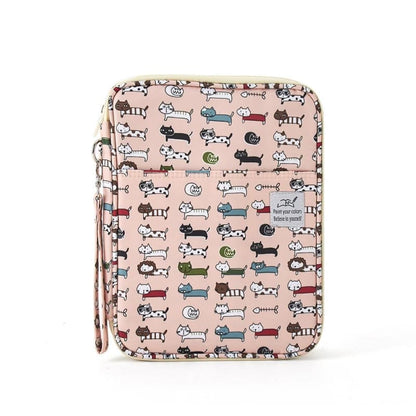 Cute Cat Patterned Pencil Case - Holds 96 Pens, Perfect for Artists-Pencil Case-Pink-28x22x3cm (96 slots)-6-Colydia