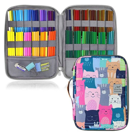 Cute Cat Patterned Pencil Case - Holds 96 Pens, Perfect for Artists-Pencil Case-1-Colydia