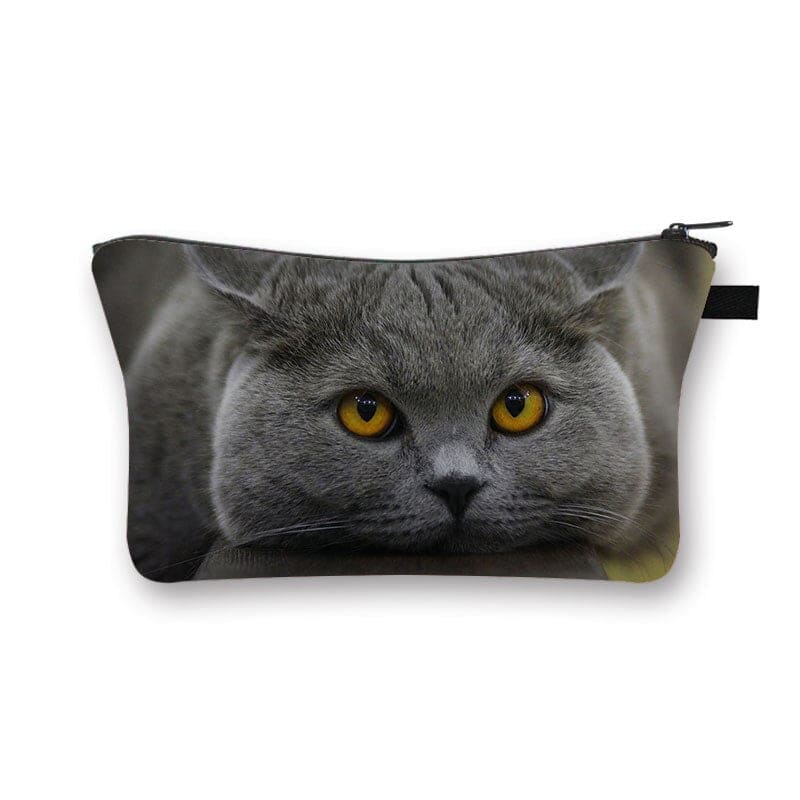 Charming 3D Cat Makeup Pouch – Perfect for Beauty & Essentials!-Makeup Pouch-Russian Blue Cat (gray)-4-Colydia