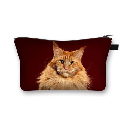 Charming 3D Cat Makeup Pouch – Perfect for Beauty & Essentials!-Makeup Pouch-Red Maine Coon Cat-7-Colydia